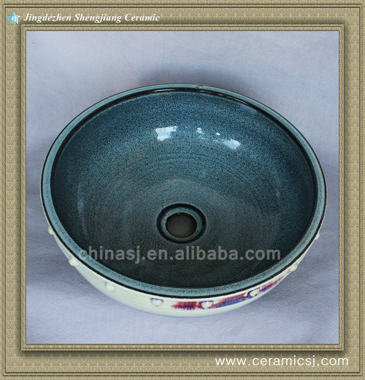 588840250_011 colorful chinese ceramic bathroom sink WRYBH100 - shengjiang  ceramic  factory   porcelain art hand basin wash sink