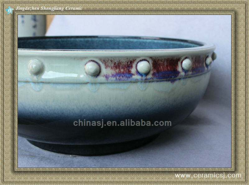 588840254_214 colorful chinese ceramic bathroom sink WRYBH100 - shengjiang  ceramic  factory   porcelain art hand basin wash sink