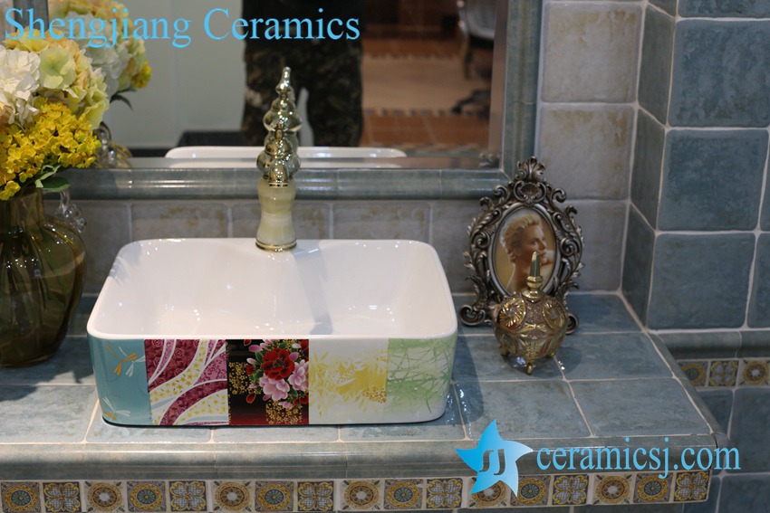 LT-1A8434 LT-1A8434 Jingdezhen art ceramic wash basin / unique bathroom sink - shengjiang  ceramic  factory   porcelain art hand basin wash sink