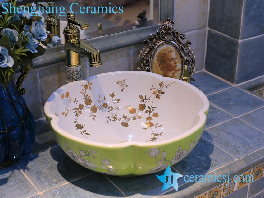 LT-X1A3825 LT-X1A3884 Jingdezhen art ceramic wash basin / unique bathroom sink - shengjiang  ceramic  factory   porcelain art hand basin wash sink