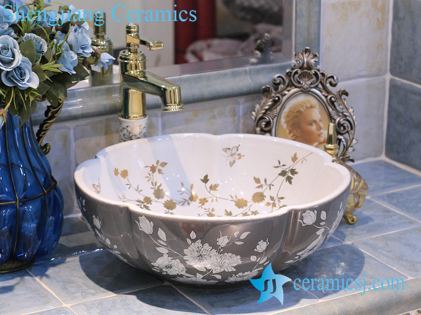 LT-X1A3847 LT-X1A3884 Jingdezhen art ceramic wash basin / unique bathroom sink - shengjiang  ceramic  factory   porcelain art hand basin wash sink