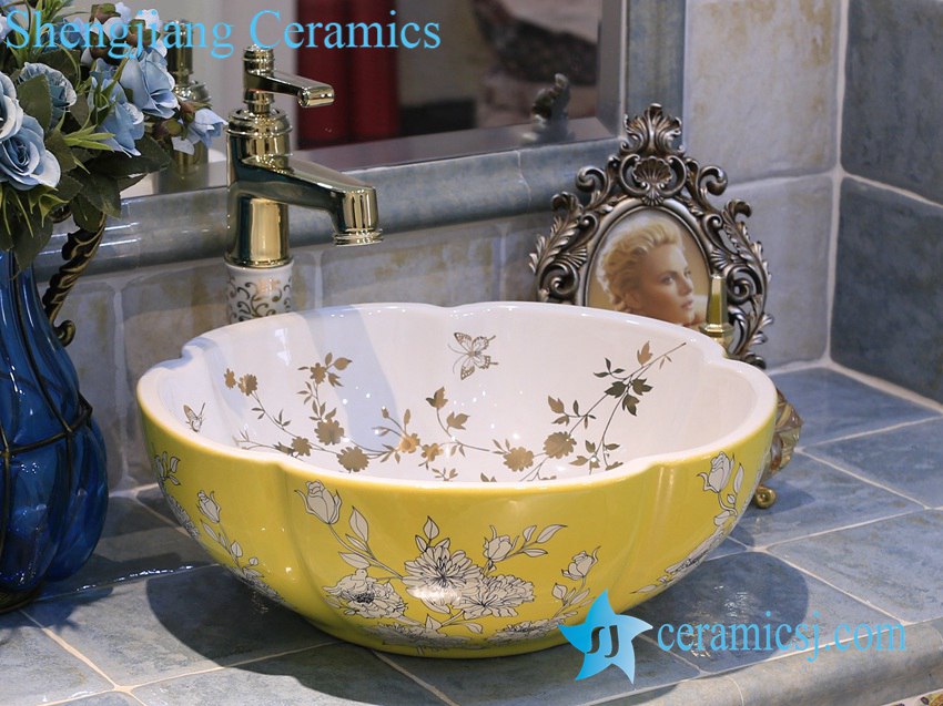 LT-X1A3882 LT-X1A3884 Jingdezhen art ceramic wash basin / unique bathroom sink - shengjiang  ceramic  factory   porcelain art hand basin wash sink