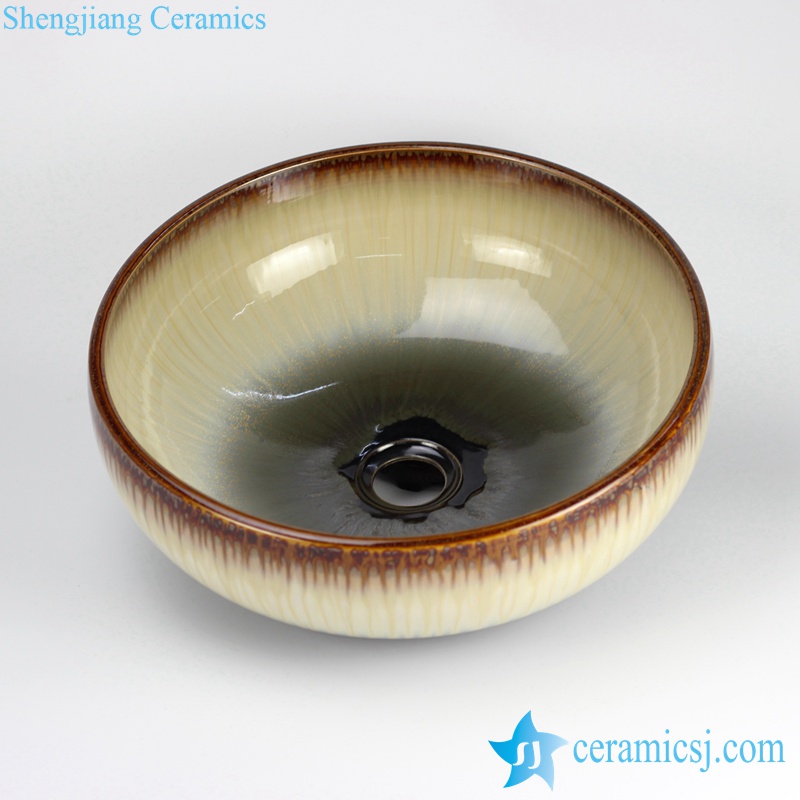 RYXW-YL-DZ-06_1046 RYXW-YL-DZ-06 Transmutation glazed pure simple ceramic colored toilet bowl - shengjiang  ceramic  factory   porcelain art hand basin wash sink