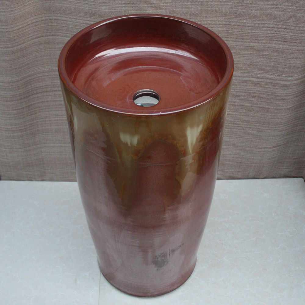 RYXW003_1 Ceramic Pedestal Lavatory - shengjiang  ceramic  factory   porcelain art hand basin wash sink