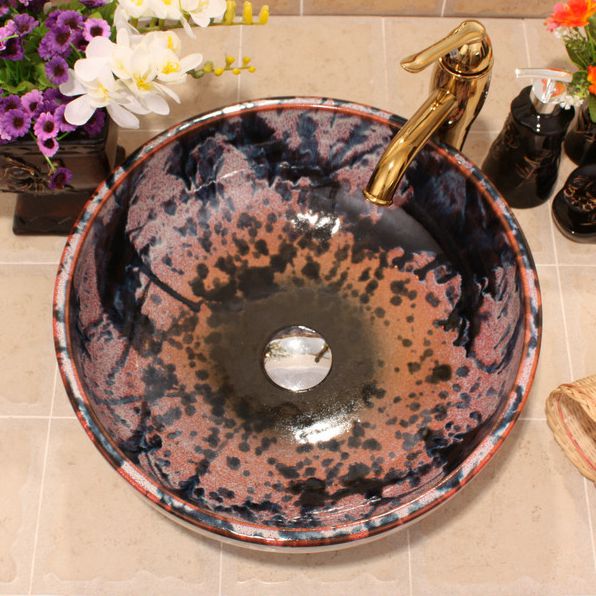 RYXW452_3 RYXW452 Transmutation color glazed Ceramic hand wash basin - shengjiang  ceramic  factory   porcelain art hand basin wash sink