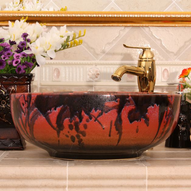 RYXW452_4 RYXW452 Transmutation color glazed Ceramic hand wash basin - shengjiang  ceramic  factory   porcelain art hand basin wash sink