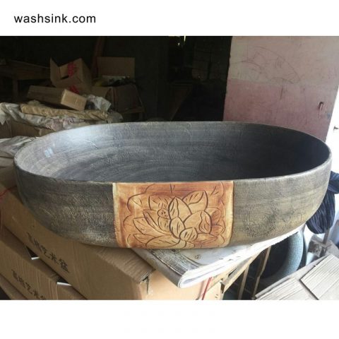 TPAA-108 Raw gemstone style oval bathroom vanities porcelain bowl for washing