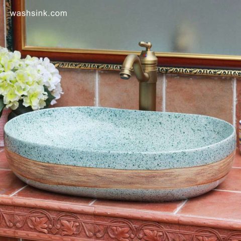 TPAA-115 Green cobble imitation oval big laundry sink
