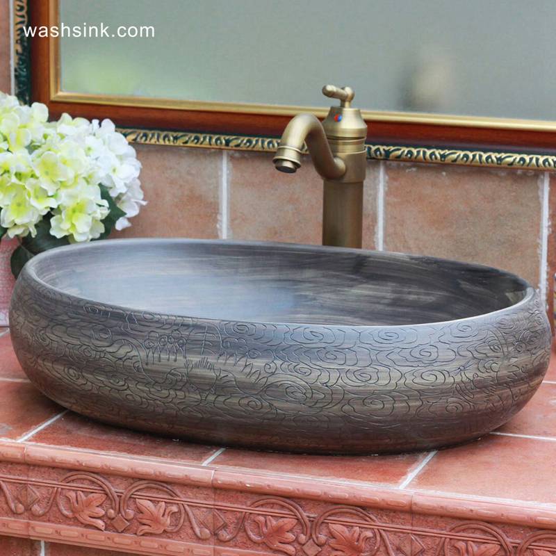 TPAA-153-w58×40×15j3135 TPAA-153 Shengjiang Ceramics special offer pure hand carved luxury porcelain bathroom corner sink - shengjiang  ceramic  factory   porcelain art hand basin wash sink