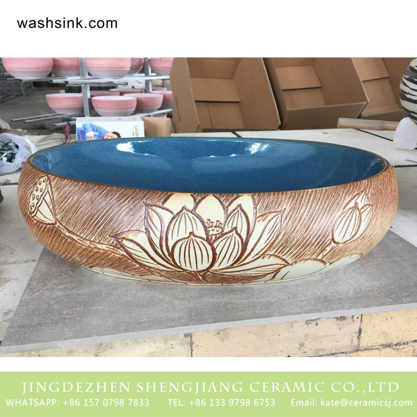 TPAA-164-w58×40×15j3135 TPAA-164 Shengjiang factory direct online sale beautiful home decor Jingdezhen ceramic art basin - shengjiang  ceramic  factory   porcelain art hand basin wash sink