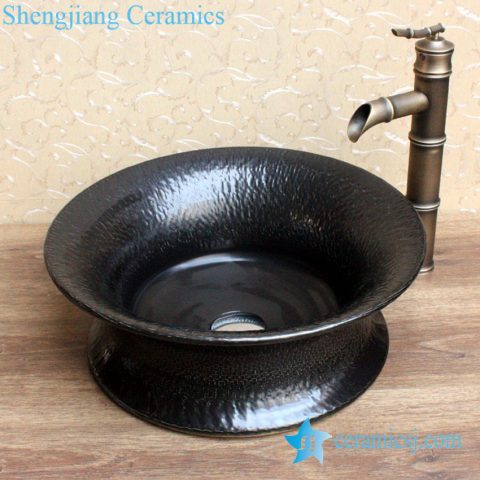 YL-B0_2072 Made in China plain solid color tunic ceramic counter top vanity wash basin