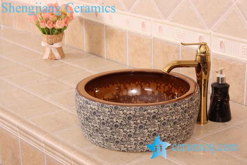 YL-B0_7230 YL-B0_7230 Factory direct cheap price round thickened layer vanity top sanitary sink - shengjiang  ceramic  factory   porcelain art hand basin wash sink