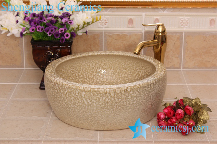 YL-B0_8227 YL-B0_8227 China supplier hot sale round waist drum style ceramic sanitary ware wash basin - shengjiang  ceramic  factory   porcelain art hand basin wash sink