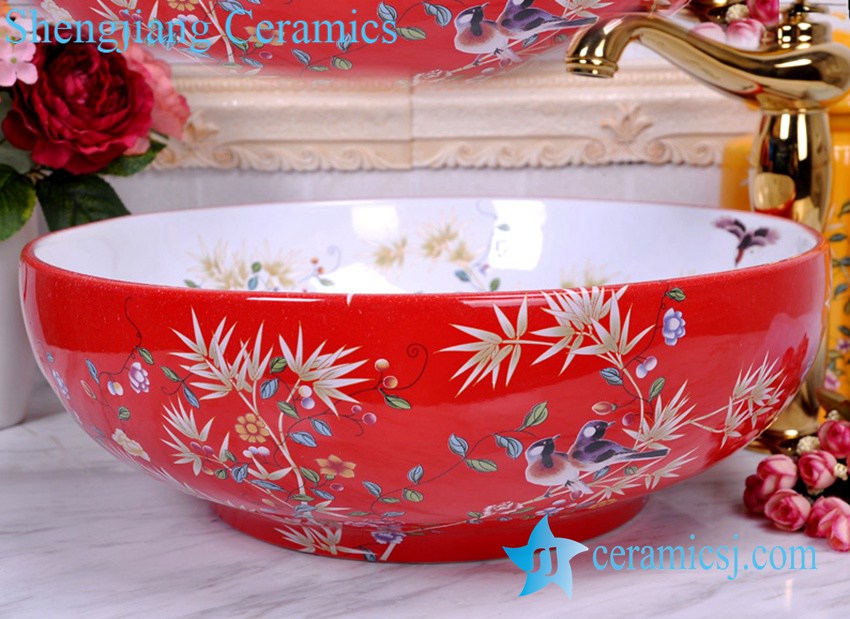 Yl C 0381 Chinese Antique Porcelain Bathroom Sink Bowl With