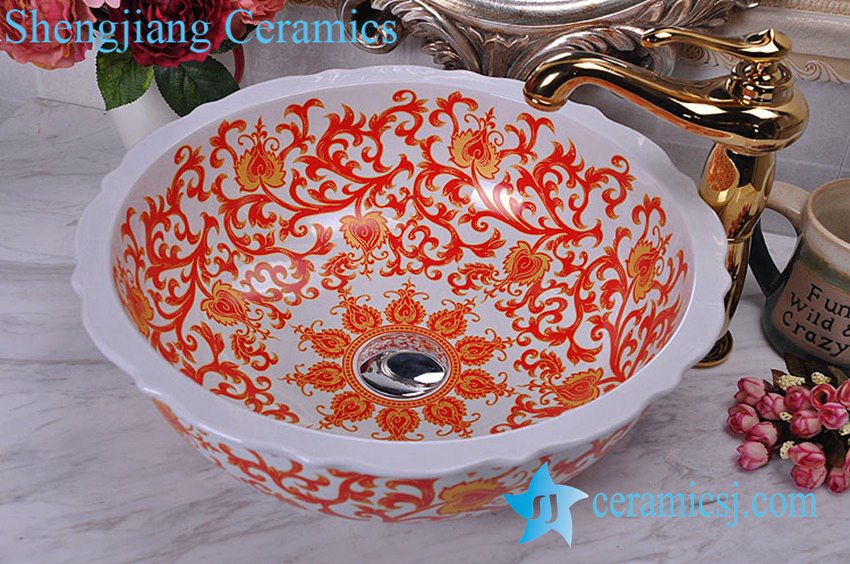 YL-C_8681 YL-C_8681 China Wholesale price wave edge sanitary ware sink basin - shengjiang  ceramic  factory   porcelain art hand basin wash sink