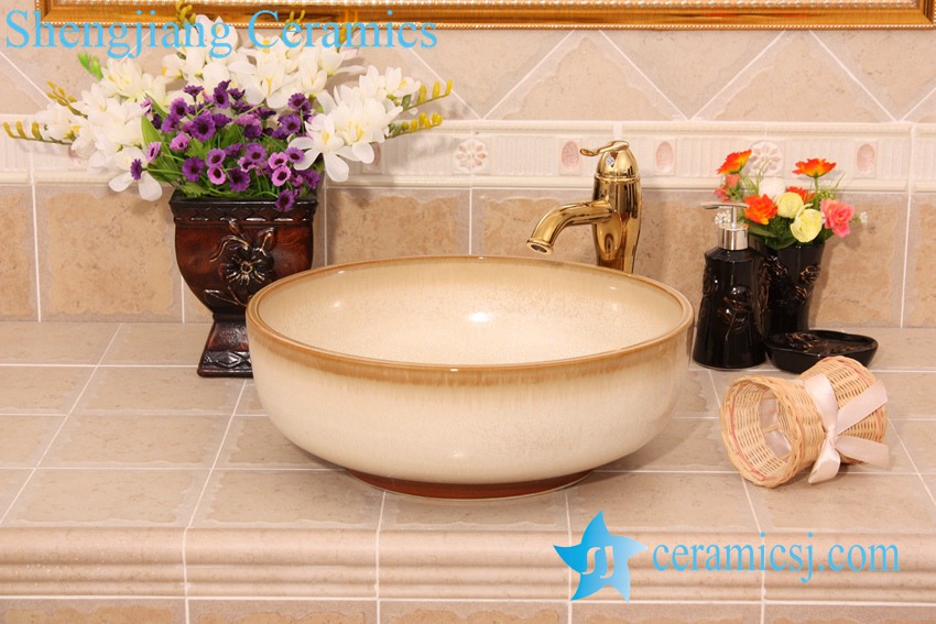 YL-H_6417 YL-H_6417 Transmutation glaze white ceramic chinaware sink wash basin - shengjiang  ceramic  factory   porcelain art hand basin wash sink