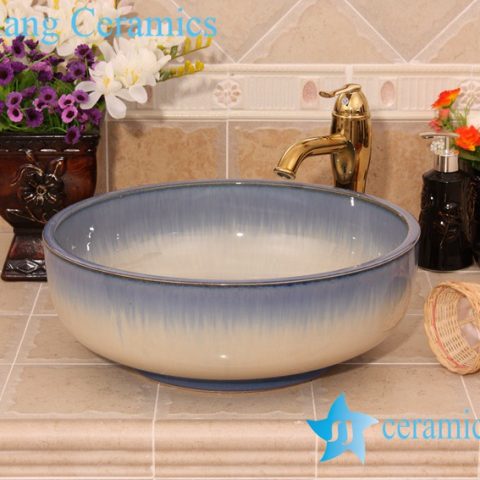 YL-H_6436 Thick layer fancy transmutation glazed hot sale decorative round shampoo sink
