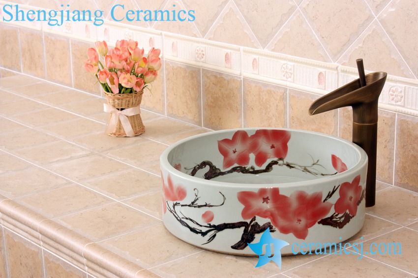 YL-M_5221 YL-M_5221 White exquisite clay ware counter top sanitary ware sink basin - shengjiang  ceramic  factory   porcelain art hand basin wash sink