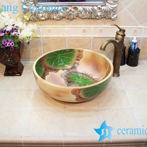 YL-OT_0627 Exquisite round ceramic antique kitchen sink