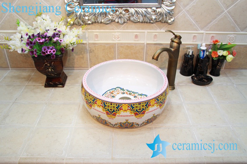 YL-OT_0638 YL-OT_0638 Hot sale elaborate bathroom basin - shengjiang  ceramic  factory   porcelain art hand basin wash sink