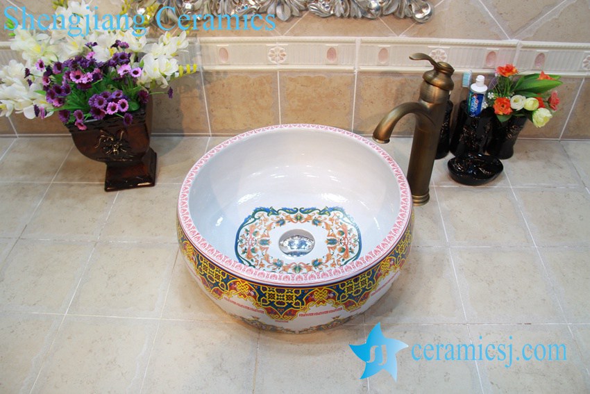 YL-OT_0744 YL-OT_0744 Fancy round thicken wall bathroom porcelain sink - shengjiang  ceramic  factory   porcelain art hand basin wash sink
