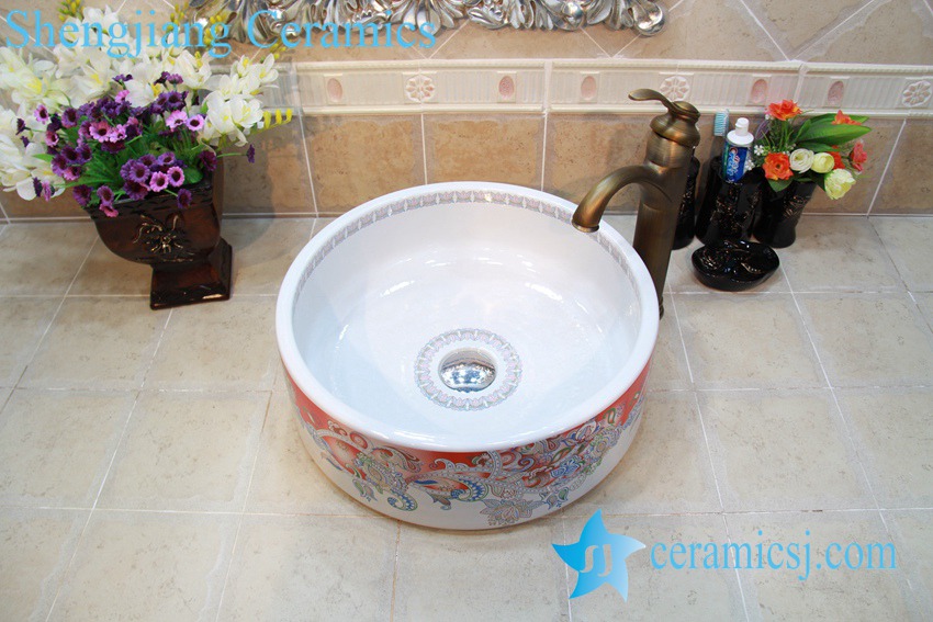 YL-OT_0750 YL-OT_0750 Hot sale round brilliant ceramic foot tud - shengjiang  ceramic  factory   porcelain art hand basin wash sink
