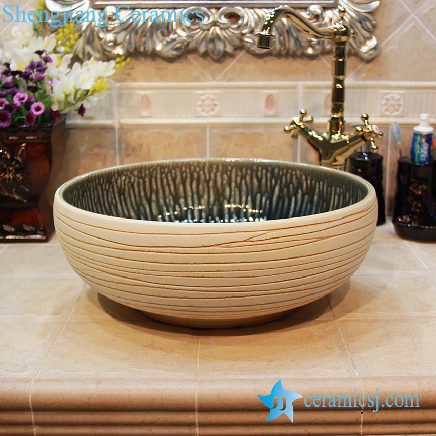 YL-OT_1665 YL-OT_1665 Ivory no glaze china ware surface folding washbasin - shengjiang  ceramic  factory   porcelain art hand basin wash sink