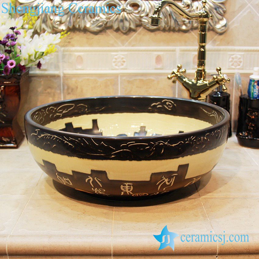 YL-OT_1667 YL-OT_1667 Black unique home depot bathrooms ceramic hand wash sink - shengjiang  ceramic  factory   porcelain art hand basin wash sink