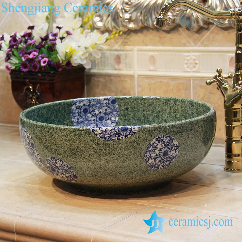 YL-OT_1745 YL-OT_1745 Green porcelain jade type foot wash basin - shengjiang  ceramic  factory   porcelain art hand basin wash sink