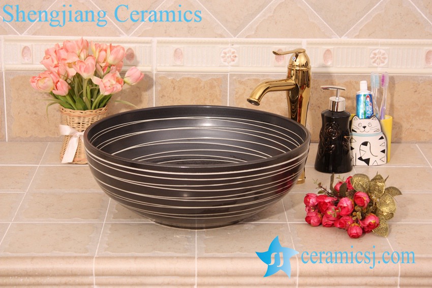 YL-O_6199 YL-O_6199 Black low price pedicure sink - shengjiang  ceramic  factory   porcelain art hand basin wash sink