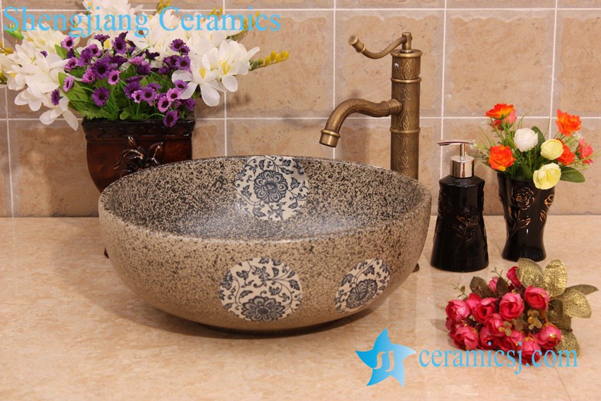 YL-O_6940-1 YL-O_6940 Antique blue and white ceramic bowl wash basin sink - shengjiang  ceramic  factory   porcelain art hand basin wash sink