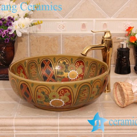 YL-P_6592 Japanese style ceramic wash basin cabinet top
