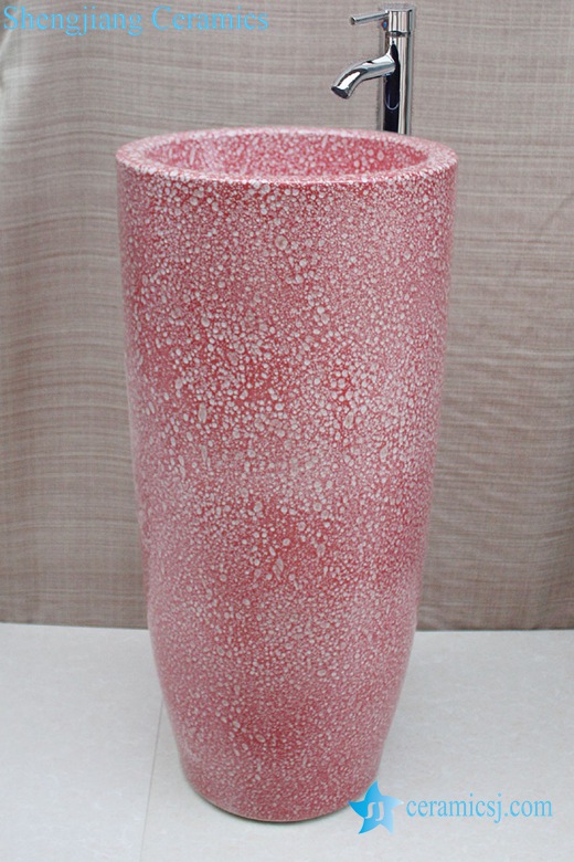 Yl Tz 0035 Rain Drop Glaze Red Fancy Ceramic Pedestal Sink