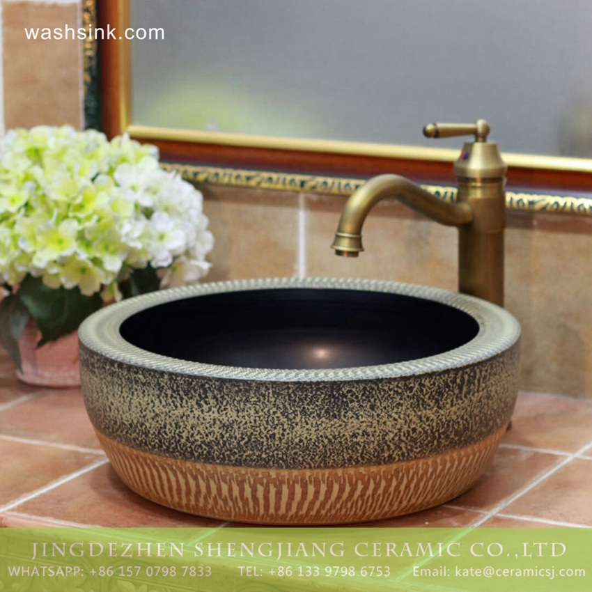 TPAA-205-w15h41j395 TPAA-205 Asian online sale marble style thick ceramic bathroom vanity sets - shengjiang  ceramic  factory   porcelain art hand basin wash sink