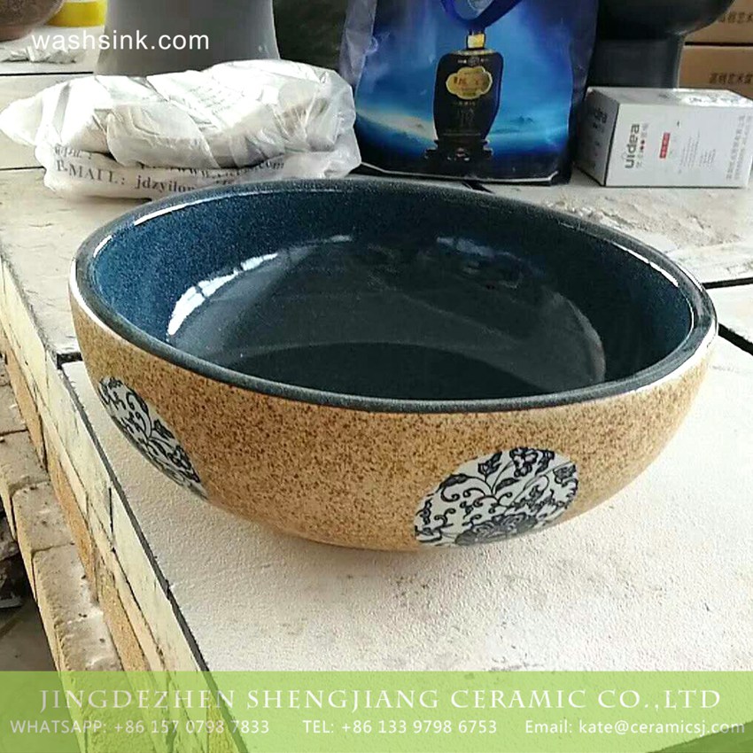 TPAA-210-w15h41j395 TPAA-210 Jingdezhen China bulk sell fancy ceramic corner vanity - shengjiang  ceramic  factory   porcelain art hand basin wash sink