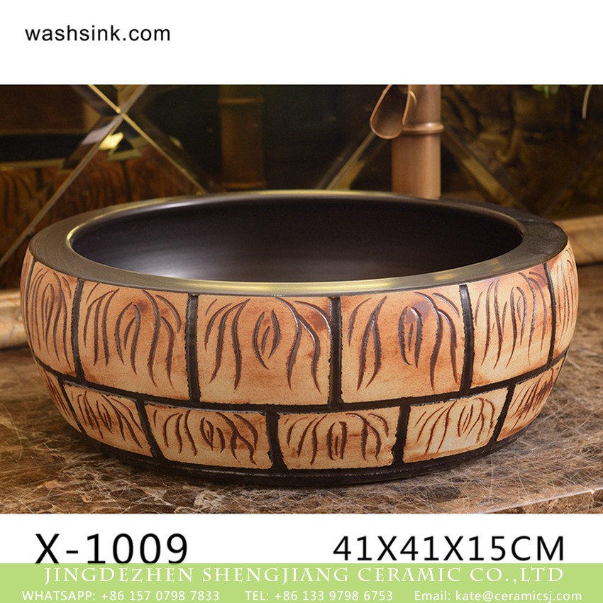 XHTC-X-1009-1 XHTC-X-1009-1 Factory direct wholesale artistic irregular ceramic wash basin - shengjiang  ceramic  factory   porcelain art hand basin wash sink