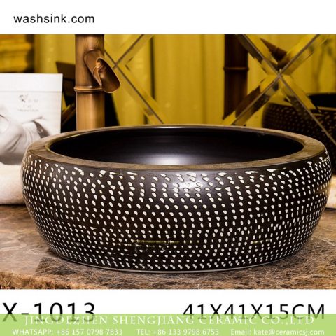 XHTC-X-1013-3 Chinese factory direct art ceramic brown bottom with white point toilet basin