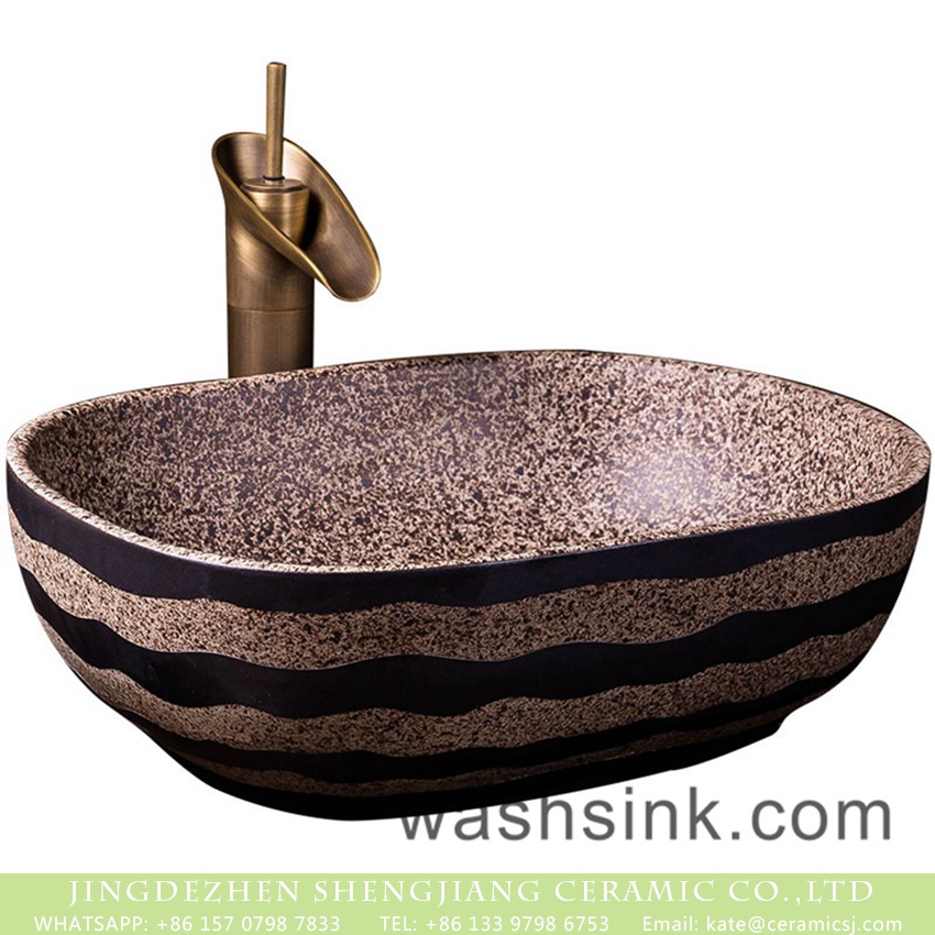 Oval Chinese Antique Simple Style Art Domestic Bathroom Wash