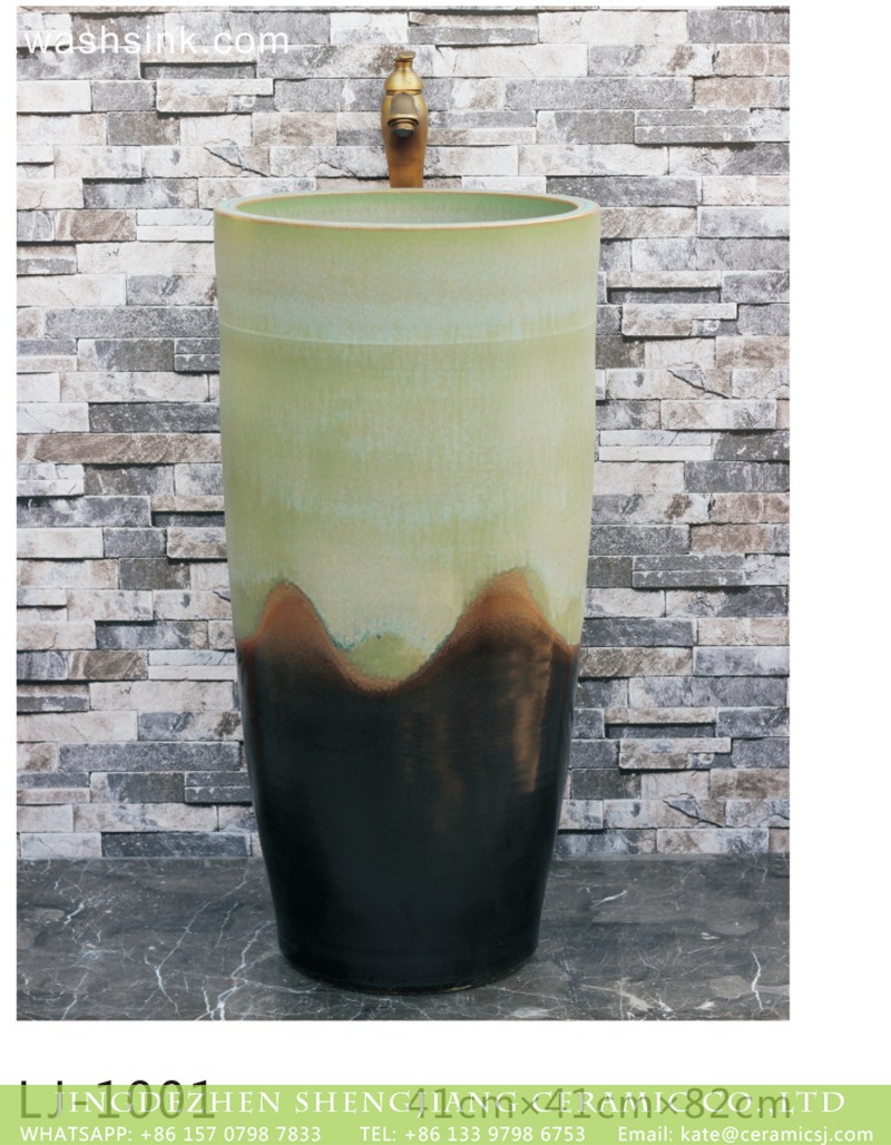 LJ-1001 Jingdezhen factory art ceramic hand painted China style one-piece basin LJ-1001 - shengjiang  ceramic  factory   porcelain art hand basin wash sink