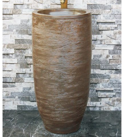 Jingdezhen Shengjiang ceramic factory brown color outdoor lavabo  LJ-1046