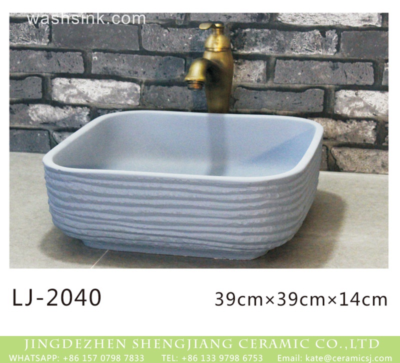 LJ-2040 China traditional high quality ceramic plain color durable wash basin  LJ-2040 - shengjiang  ceramic  factory   porcelain art hand basin wash sink