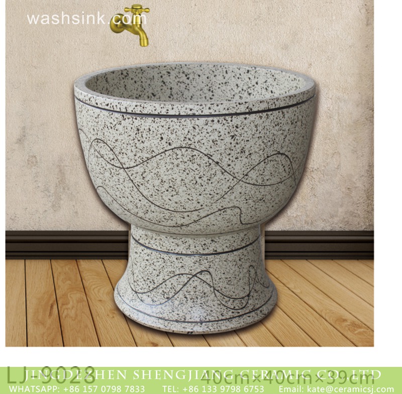 LJ-9028 Hot sell new product hand carved special design  bathroom mop sink  LJ-9028 - shengjiang  ceramic  factory   porcelain art hand basin wash sink