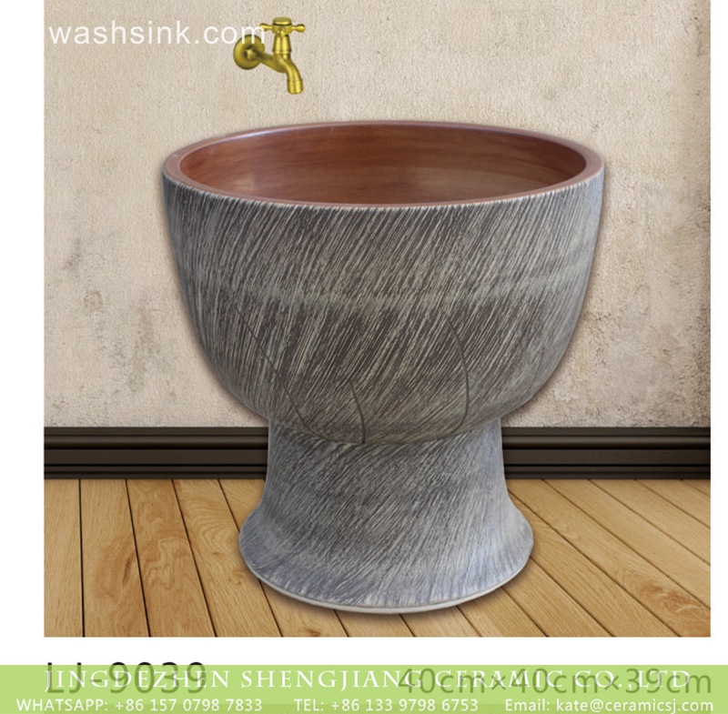 LJ-9039 Shengjiang factory direct brown wall and dark color surface floor mop basin  LJ-9039 - shengjiang  ceramic  factory   porcelain art hand basin wash sink