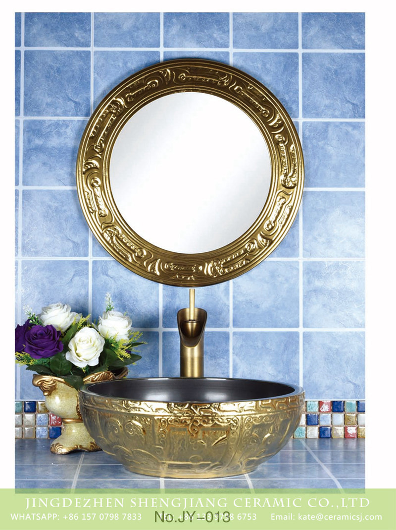 SJJY-013-48金银台盆_03 Shengjiang factory direct gold surface and black wall wash hand basin - shengjiang  ceramic  factory   porcelain art hand basin wash sink