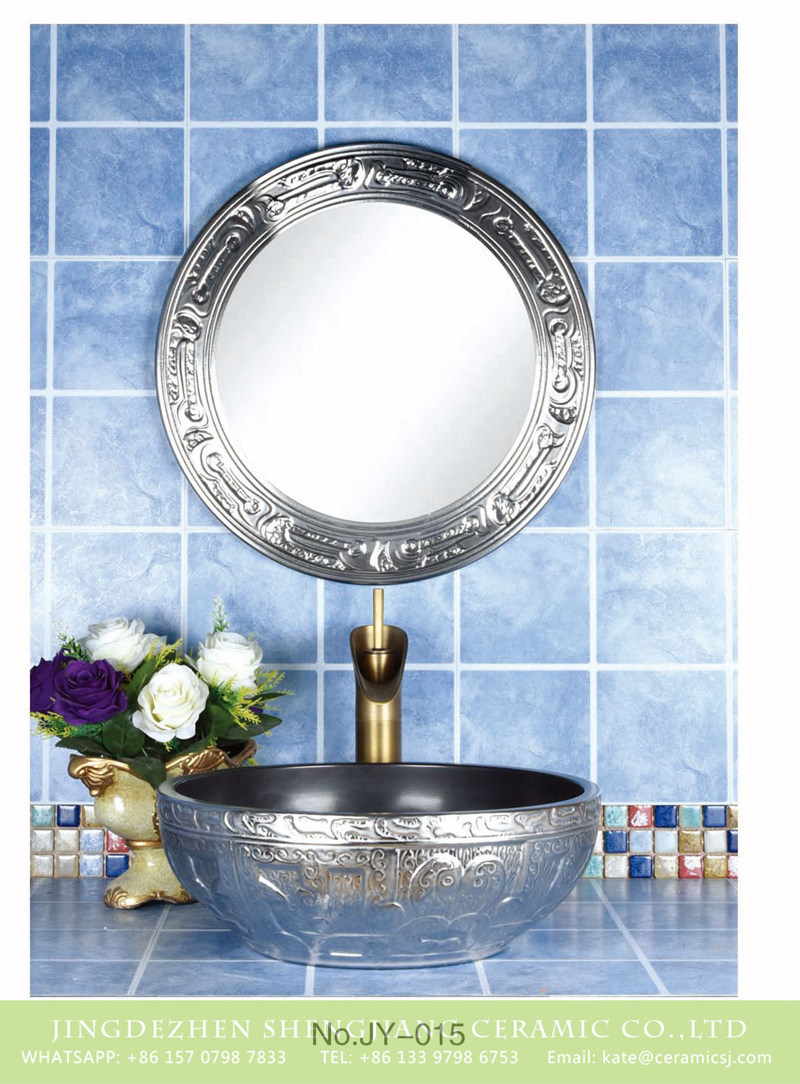 SJJY-015-48金银台盆_06 Jingdezhen Shengjiang factory wholesale silver color with special design lavabo - shengjiang  ceramic  factory   porcelain art hand basin wash sink