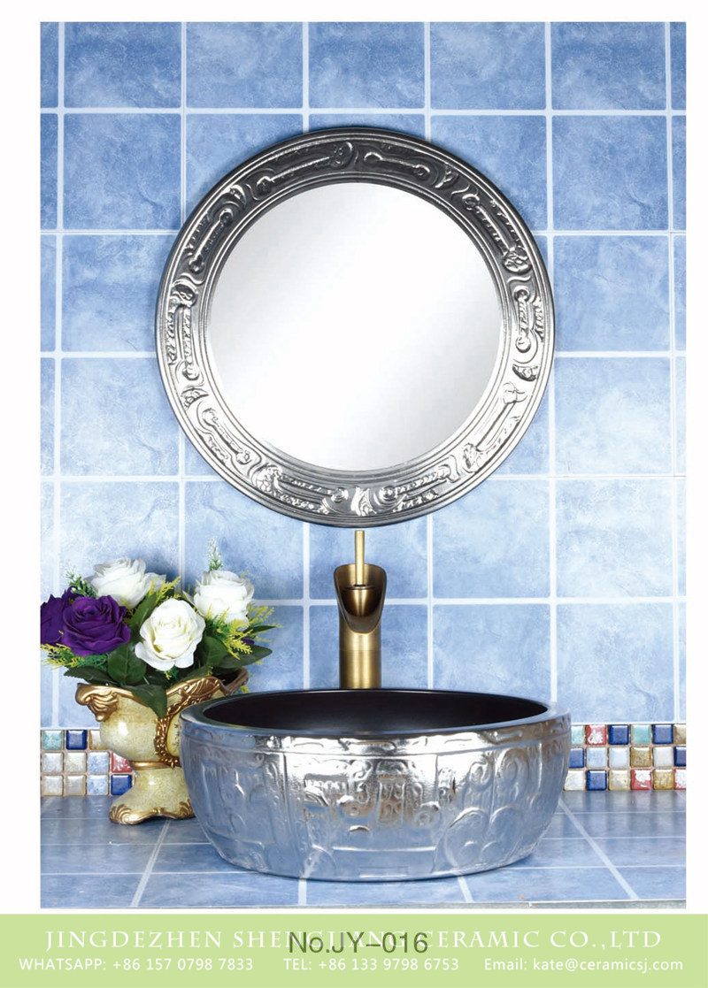 SJJY-016-48金银台盆_07 Shengjiang factory produce high quality ceramic silver color wash sink - shengjiang  ceramic  factory   porcelain art hand basin wash sink