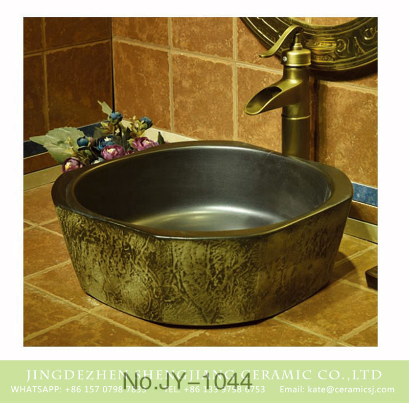 SJJY-1044-12仿古四方盆_11 Jingdezhen wholesale durable black color smooth wall wash hand basin    SJJY-1044-12 - shengjiang  ceramic  factory   porcelain art hand basin wash sink