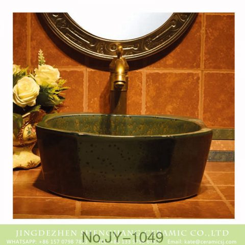 Jingdezhen wholesale dark color octagonal shape vanity basin     SJJY-1049-13