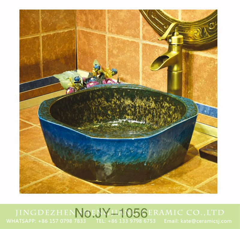 SJJY-1056-13仿古四方盆_11 Hot sale hand painted dark blue color art wash basin    SJJY-1056-13 - shengjiang  ceramic  factory   porcelain art hand basin wash sink