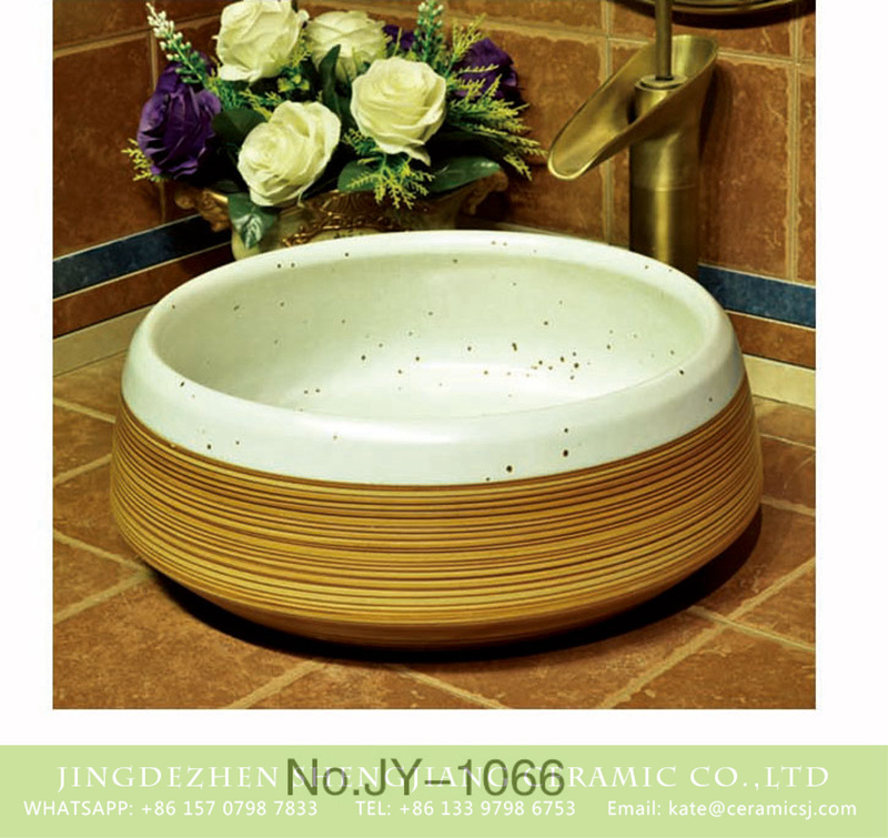 SJJY-1066-14仿古聚宝盆_09 Japanese style white and brown color wash hand basin    SJJY-1066-14 - shengjiang  ceramic  factory   porcelain art hand basin wash sink